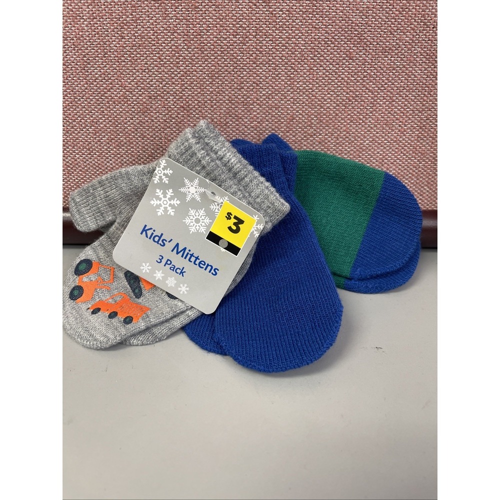 Kids 3 Pack Mittens Truck‎ Theme